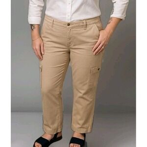 St. John's Bay Women's 14P Petite Straight‎ Leg Pants Tan Bisque Cotton NWT